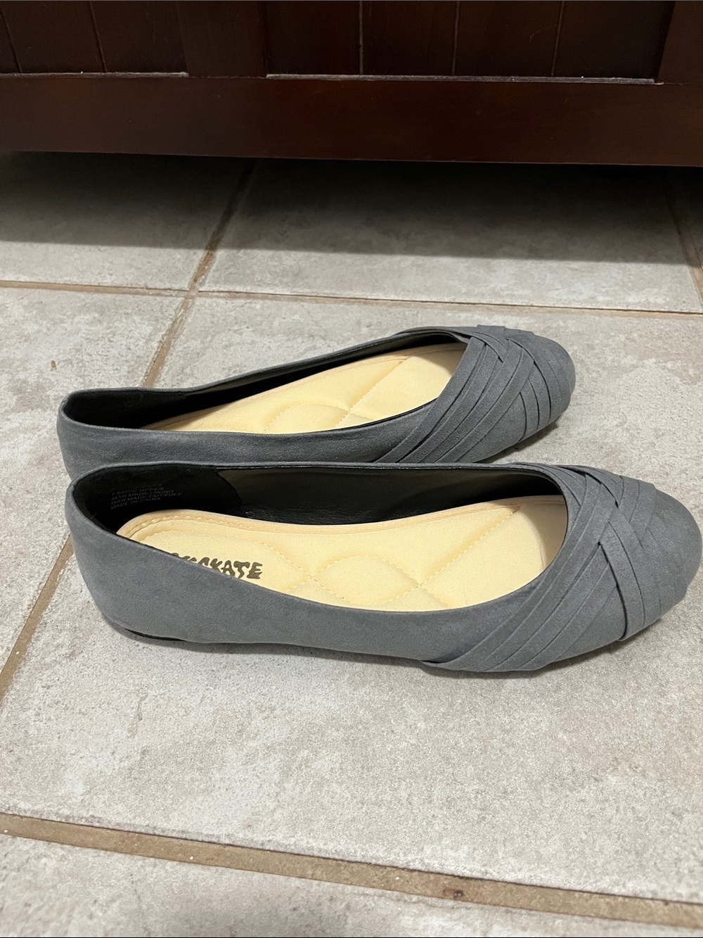 New Women’s Pleated Toe Ballet Flats Grey Dressy Casual Office Wear 7.5